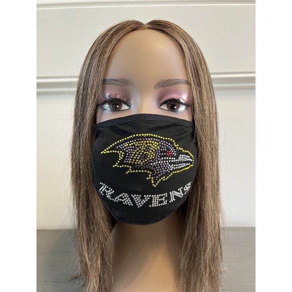 Baltimore Ravens Bling Rhiestone Face Mask Front Logo - Picture 10 of 11